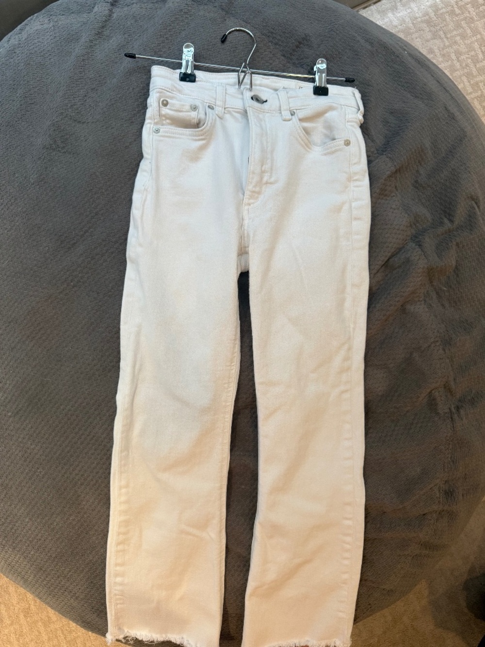 Rag & Bone White Nina High-Rise Ankle Flare Jeans Size 25